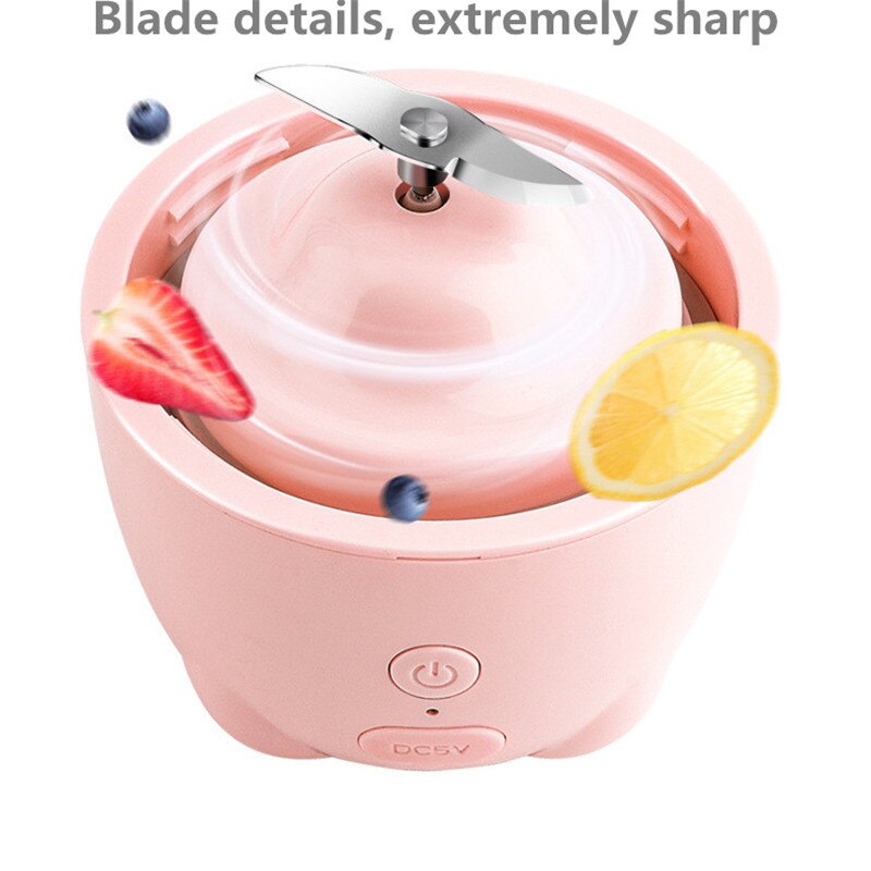 DTVANE Cute Small Juicers Usb Charging Portable Juicer cup for Home Drink Outdoors Mini Juice Cup 330ML