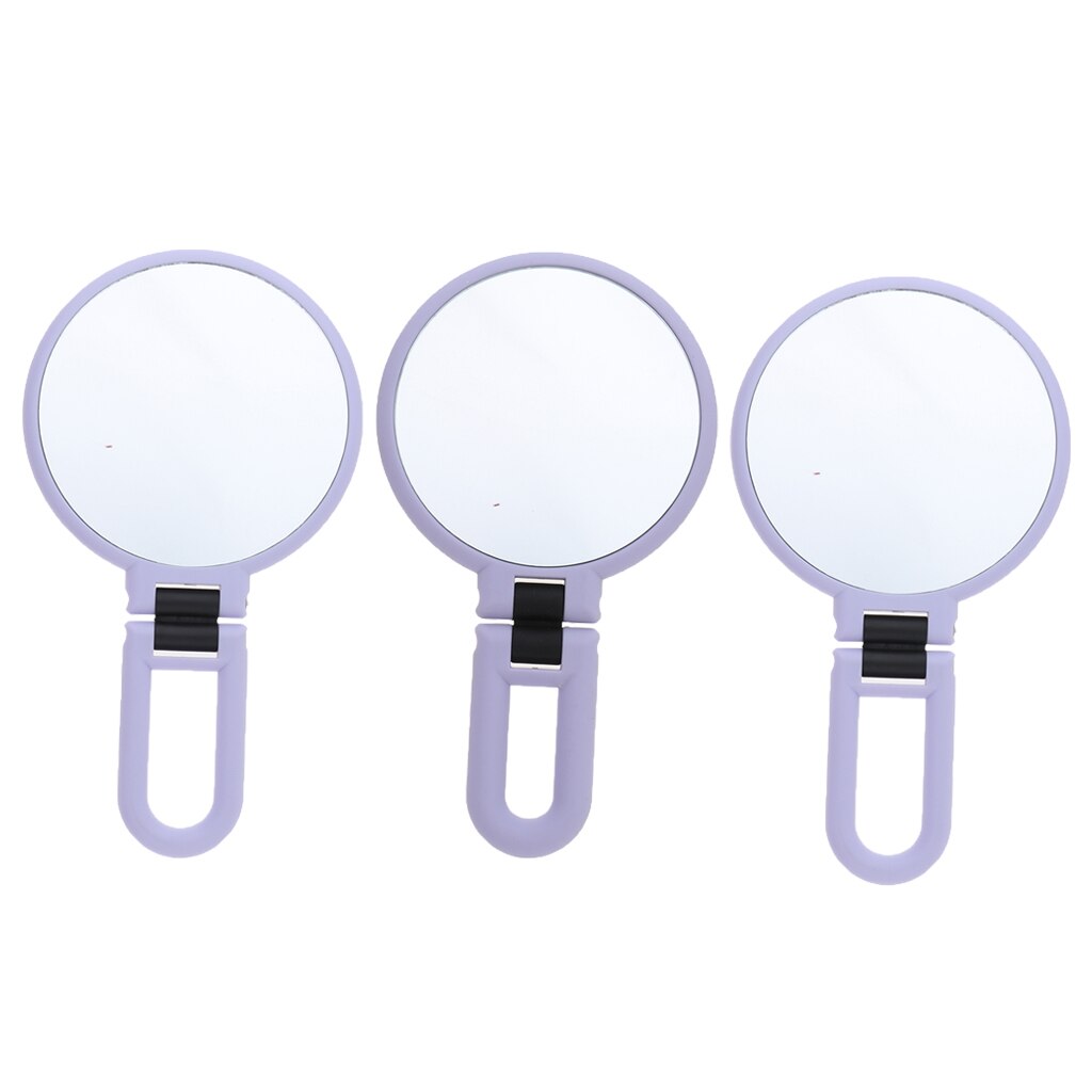 Double Sided Magnification Hand Held Makeup Mirror with Stand, Women Travel