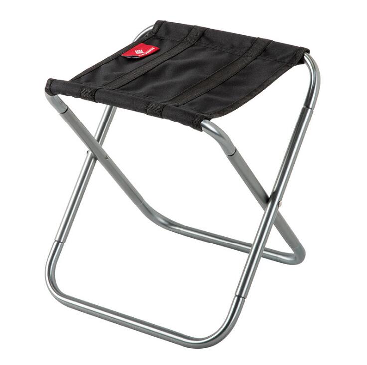 Udendørs møbler folde stol ultralet fiskeri camping stole sammenfoldelig aluminium lommestol mini strand stol: Sort