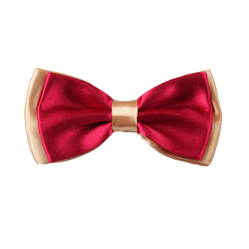 Adult Bowtie Classic Man Wedding Party Formal Satin Silk Multicolor Adjust Neck Bow tie style Clip-On: Warm Red