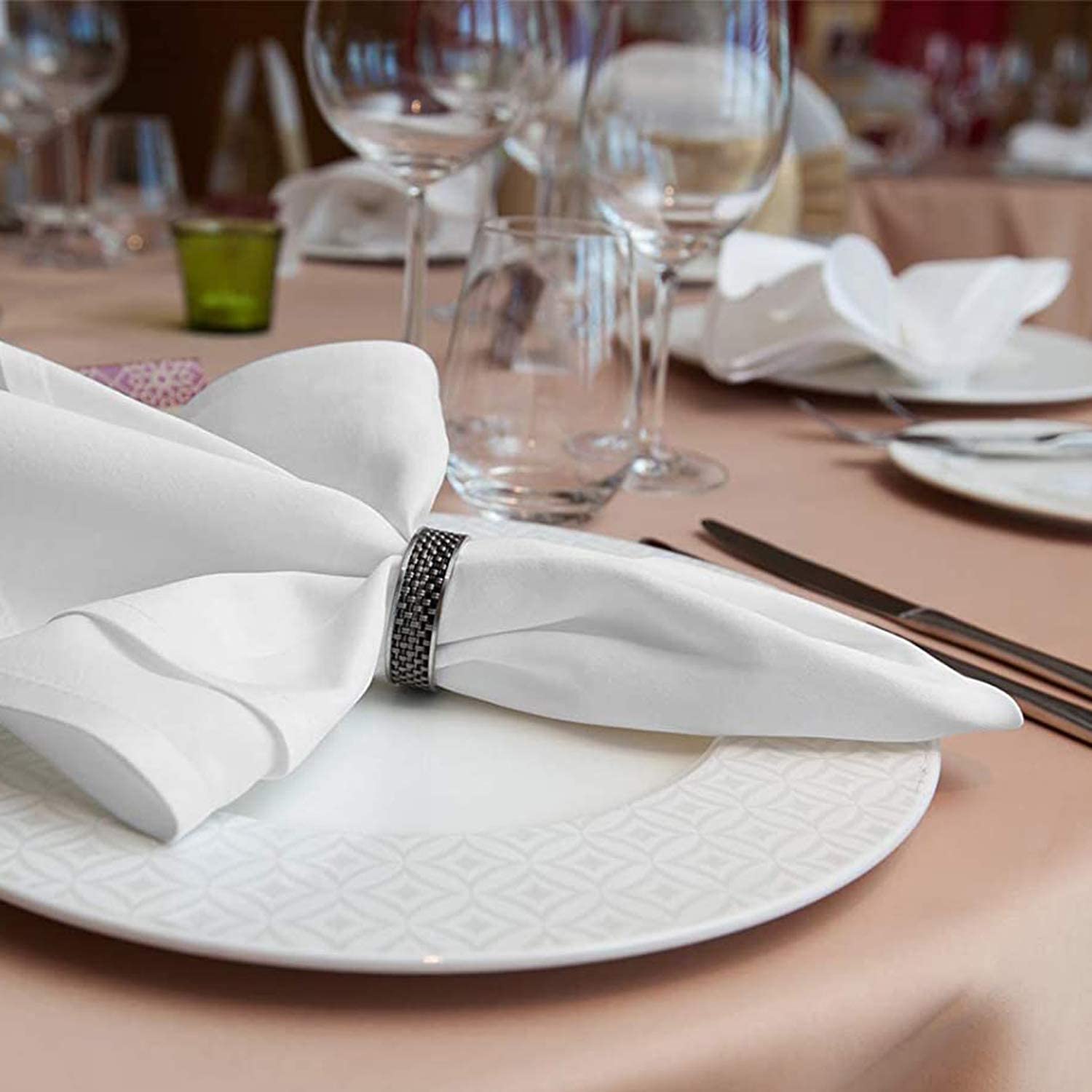 12PC 45x45cm RESTAURANT DINNER CLOTH LINEN WHITE 45x45cm PREMIUM HOTEL NAPKINS