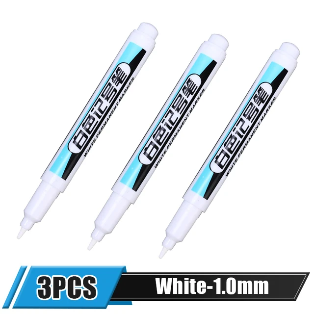 5/1Stck Fettige Weiße Marker Stift Graffiti Stifte Wasserdicht dauerhaft Gel Bleistift Reifen Notizbuch Glas Malerei Stift 0,7mm 1mm 2,5mm