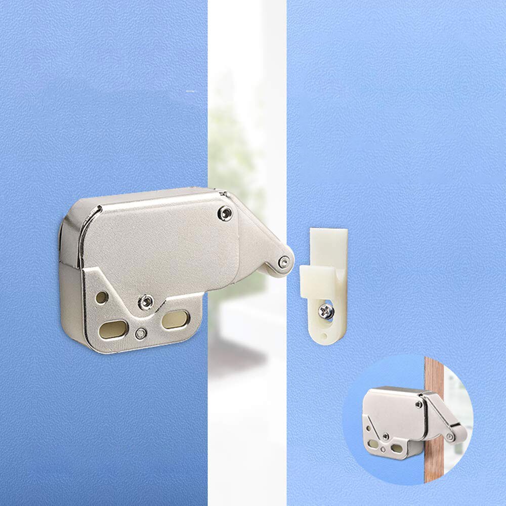 1/2Pcs Mini Push Spring Clip Door Lock Catch Latch Cabinets Automatic Spring Cupboard Lock with Keys for Furniture Hardware