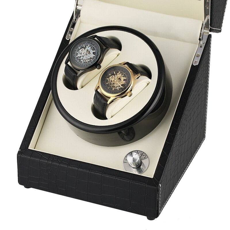 Caja de Motor rotador de cocodrilo, bobinadora automática mecánica de reloj, de fibra de carbono, bobinadora doble, coctelera silenciosa para reloj, almacenamiento de joyas