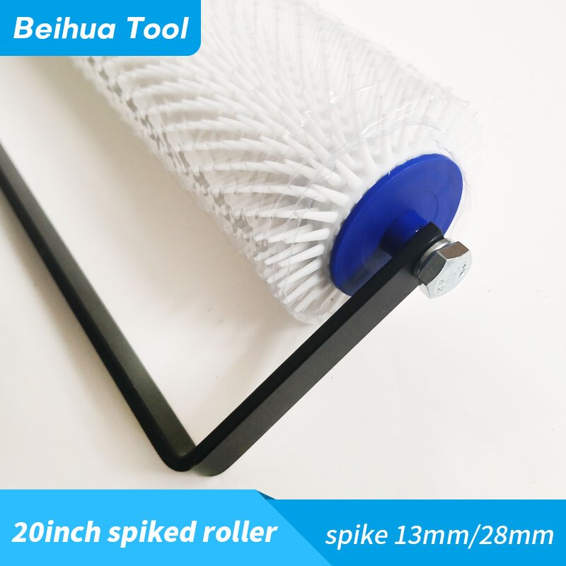 Cepillo de rodillo con púas de 20 pulgadas, herramientas de cemento autonivelantes, baya de rodillo con punta de plástico de 50cm para herramientas de pintura de suelo epoxi