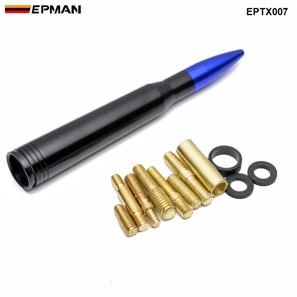 EPMAN Universal Aluminium Car SUV Antenna For Dodge Ram CRV RAV4 JEEP 50 Cal Caliber Short Antenna Kit EPTX007: Blauw