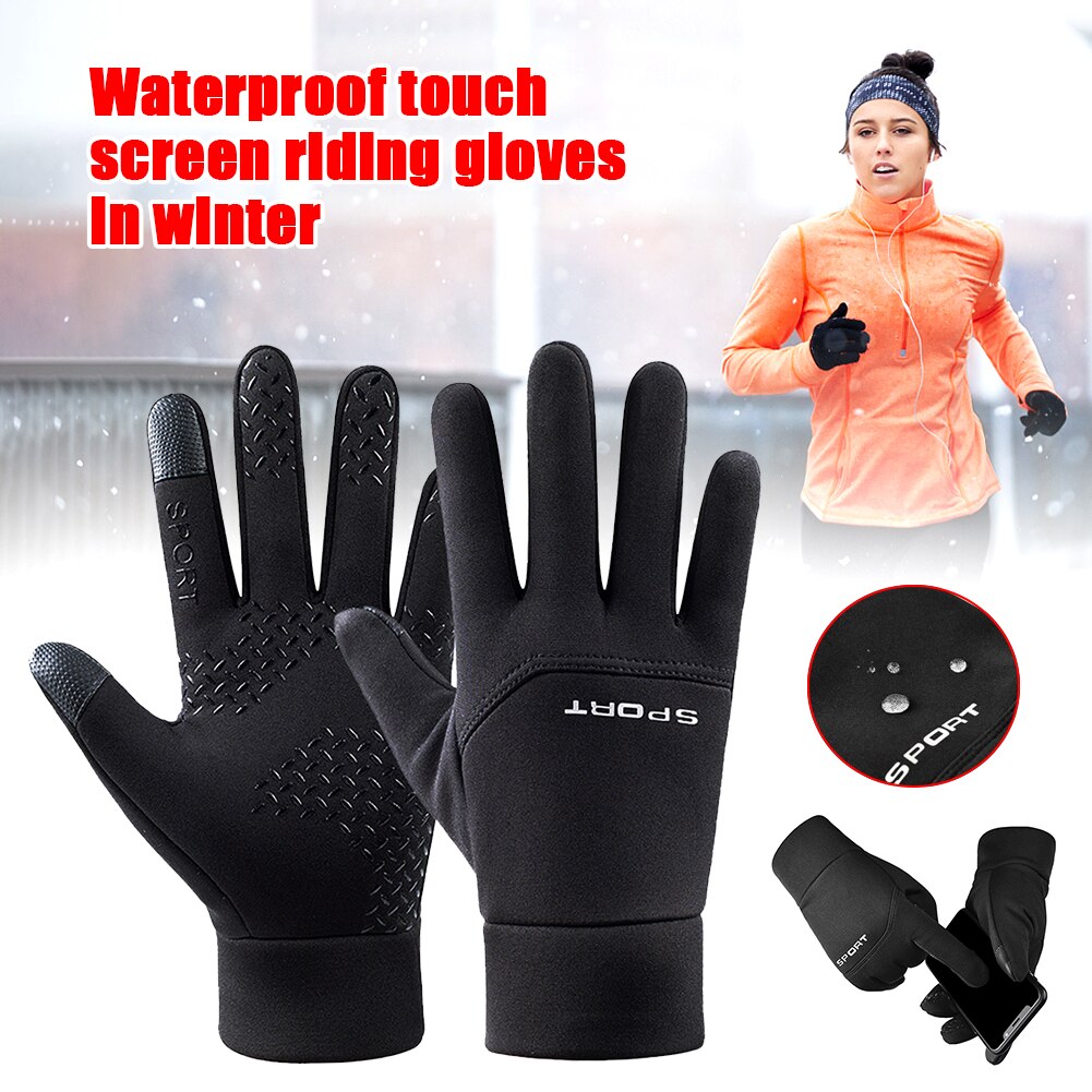 Fiets Mittens Winter Warm Outdoor Waterdichte Motorrijden Fietsen Handschoenen Sport Hoge Gevoelige Anti Slip Volledige Vinger