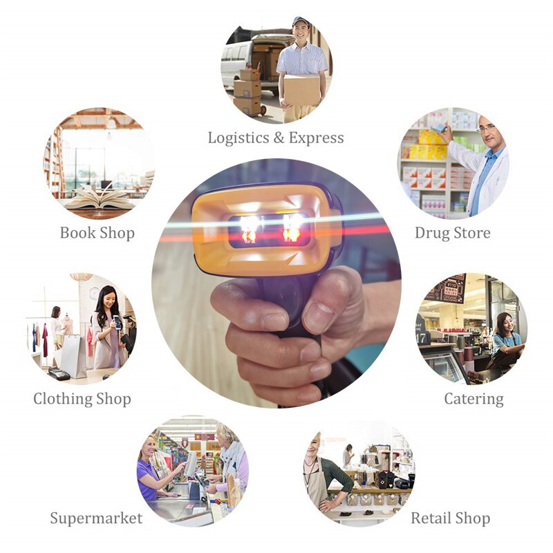 Portable Barcode Scanner CMOS Image QR Code Reader USB Handheld 1D & 2D Wired Bar Code Reader for POS Terminal and Inventory