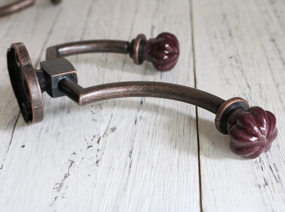 Ganchos de pared de cerámica de calabaza, ganchos decorativos, ganchos de pared, ganchos de abrigo Retro antiguos, ganchos de perchero, muebles de Metal: 6