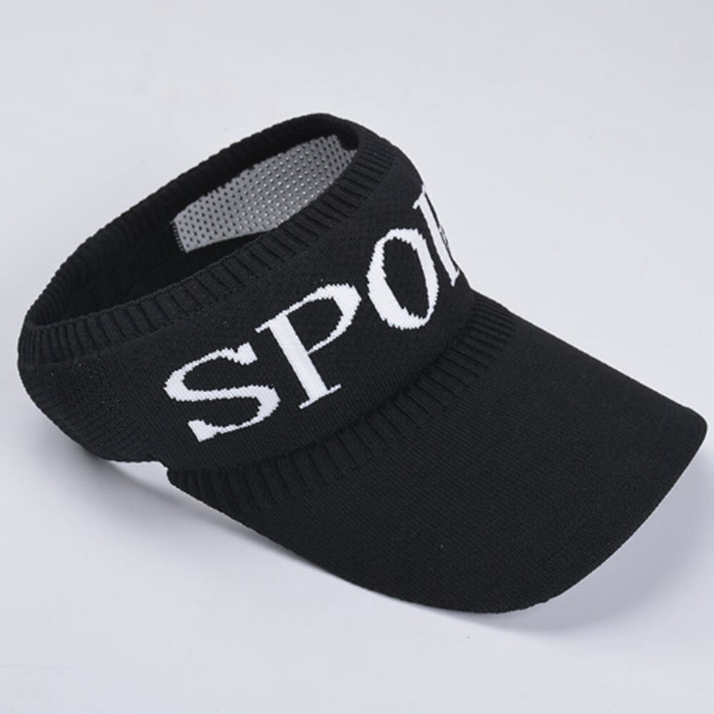 Womens Mens Empty top Hat Outdoor sports Sun Sunscreen Beach Hat MZ009: Black