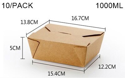 - fester catering forsyninger, papir take-out mad madpakker  - 900ml to go containere til restauranter , 10/ pack: Fluorescensgul