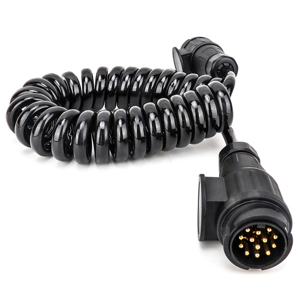 Tirol 13- polet plast trailer han stik adapter 12v med 4m fjeder ledning  t23012 p 3 han til han stik bil trailer stik adapter