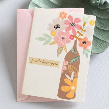 15pcs Mini Greeting Card Birthday Card Best Wishes Small Flower Card: 03