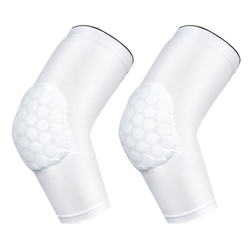 2pcs Sports Stretch Honeycomb Arm Guard Anti-Collision Pressure Elbow Cover Pad Fitness Armguards Sports Cycling Arm Warmers: White / XL