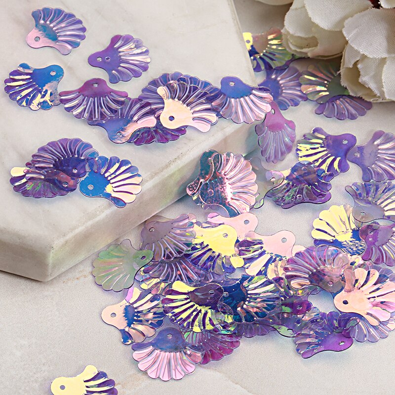 400 stuks losse pailletten in de vorm van een 15mm -jakobsschelp, doe-het-zelf-kledingaccessoires, naaiversiering, kledingknutselwerk voor het maken van sieraden