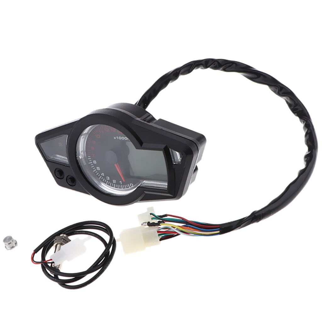 LCD Digital Motorcycle LED Speedometer Tachometer Odometer Gauge Universal