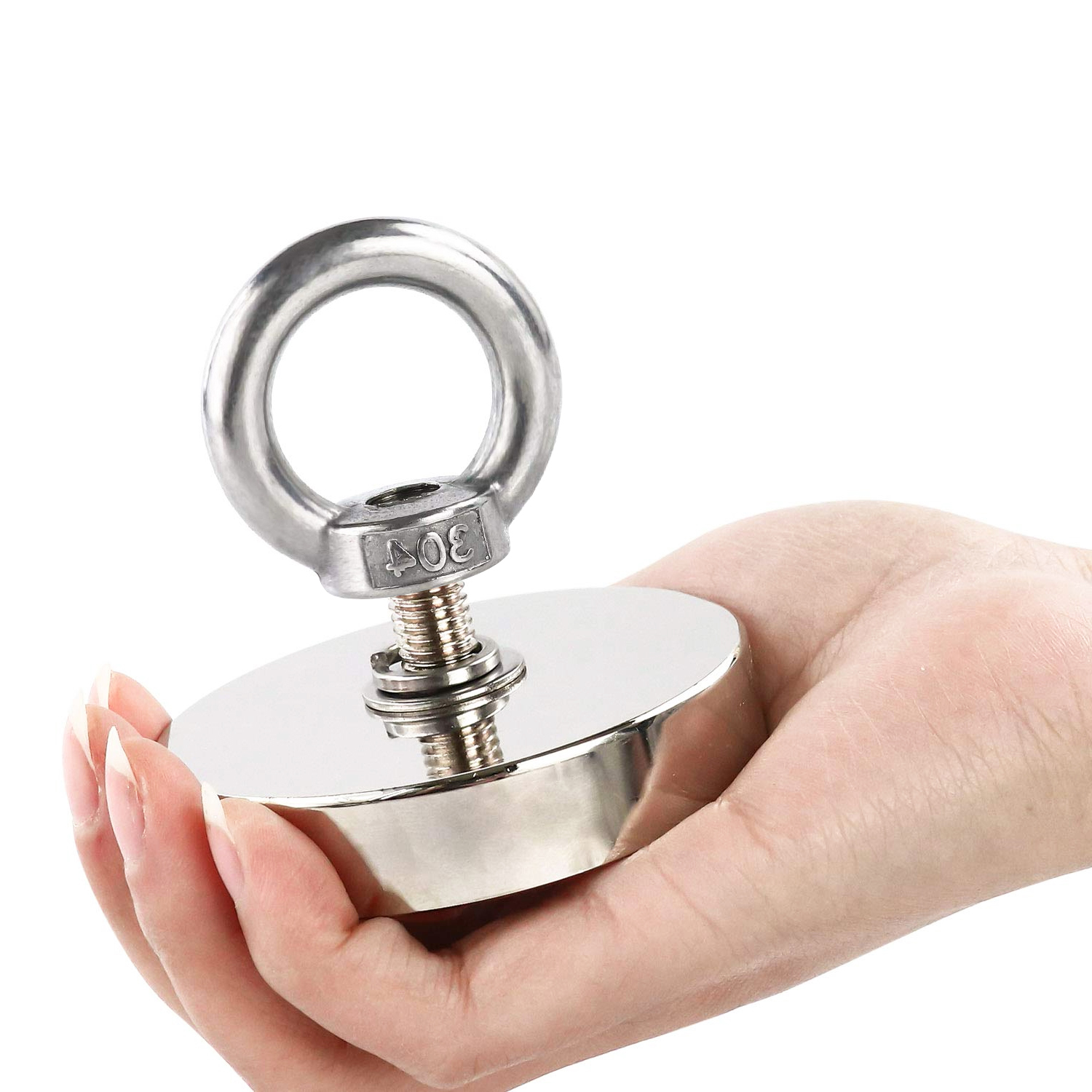 Super Sterke Neodymium Magneten N52 Iman Ima Magnetische Vissen Magnetjes Met Verzonken Gat Oogbout Voor Berging Magnetische Visserij