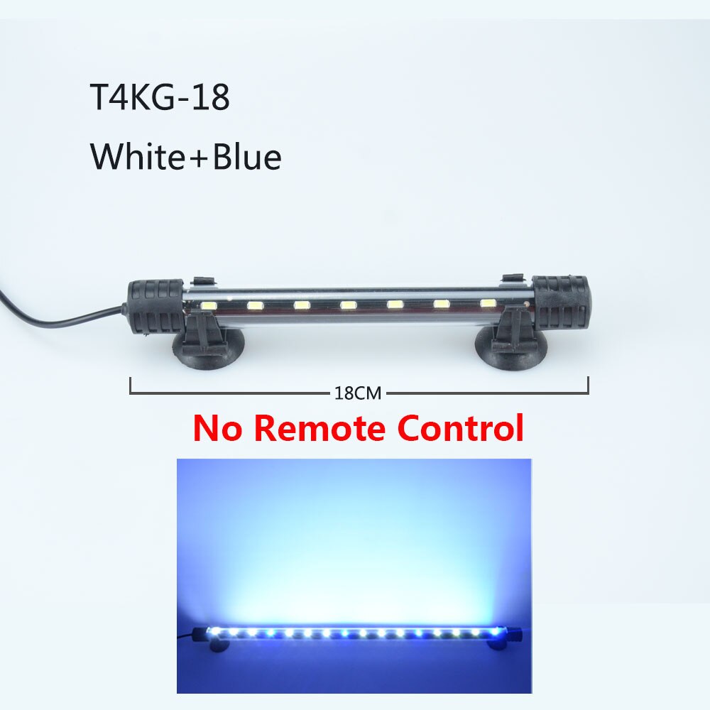 RGB Aquarium licht 18-59cm fernbedienung tauchen lampe Bunte lampe 90-260v lampe für pflanzen fisch tank ätherisches Amphibien verwenden: 18 BlueWhite