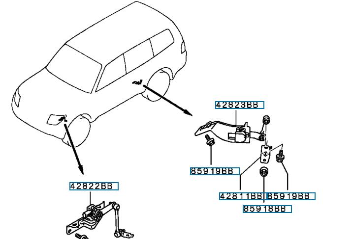 Suspension height sensor Ride Height Sensor For Mitsubishi PAJERO Suspention Height Sensor