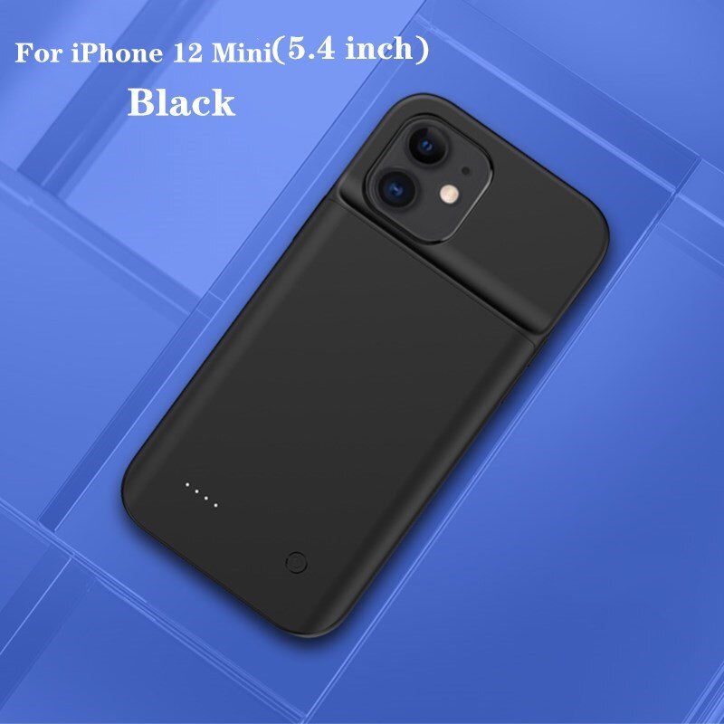 6800Mah Power Bank Telefoon Batterij Oplader Cases Voor Iphone 12 Pro Max 12 Pro Batterij Case Ultradunne Power Case voor Iphone 12 Mini: Black For 12 Mini