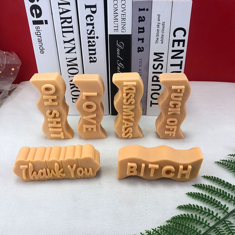 Moules à bougies en Silicone polyvalents, salutations anglaises créatives, pour plâtre, savon, mots anglais, bricolage