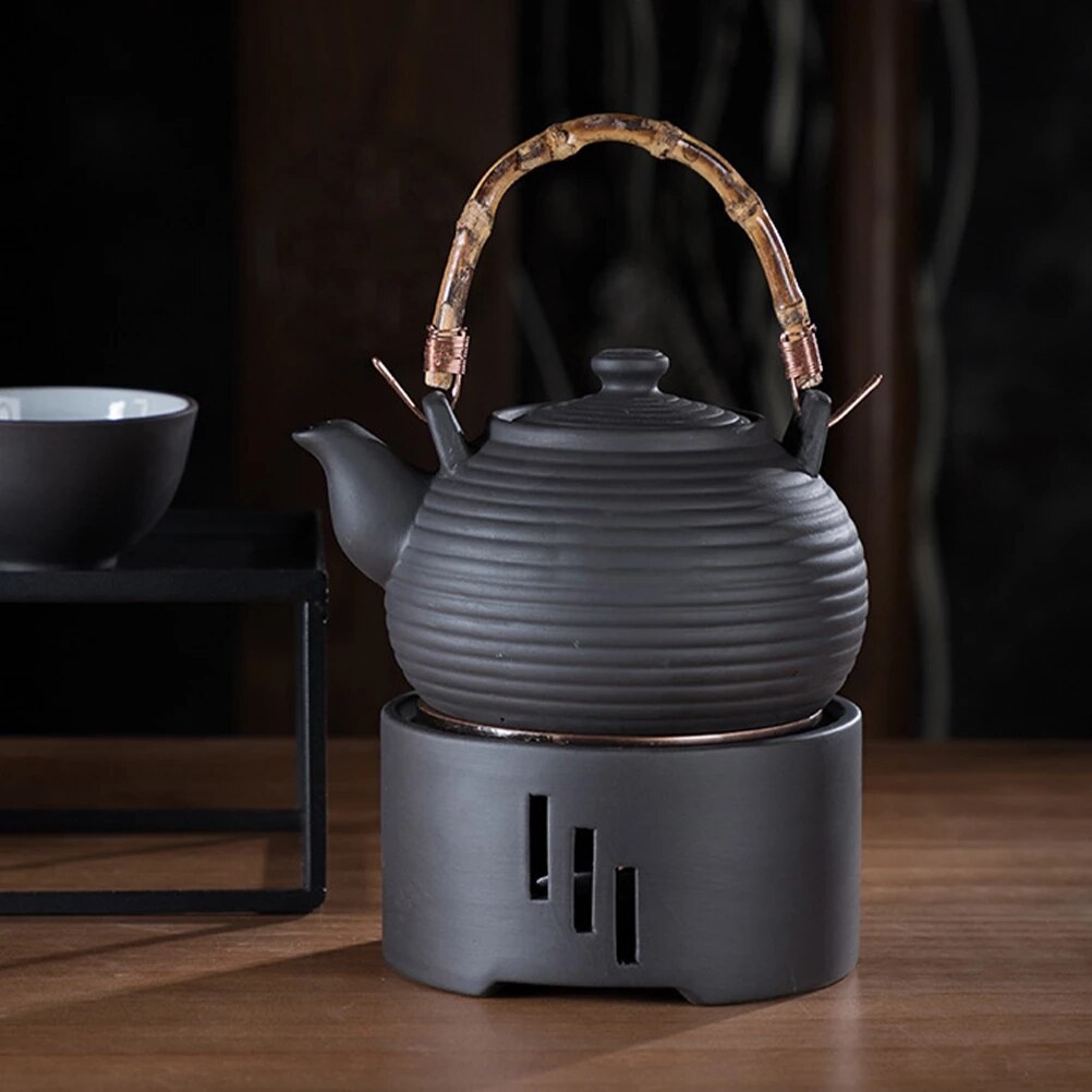 Soporte de vela de cerámica, calentador de té, estufa de té, calentador de leche, soporte de vela con estera sin vela para cafetería casera, 1 ud.