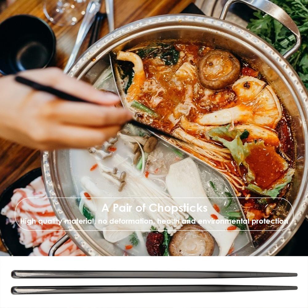 Palillos de acero inoxidable antideslizantes, palillos chinos portátiles para comida, vajilla de 21cm, utensilios de cocina, 1 par
