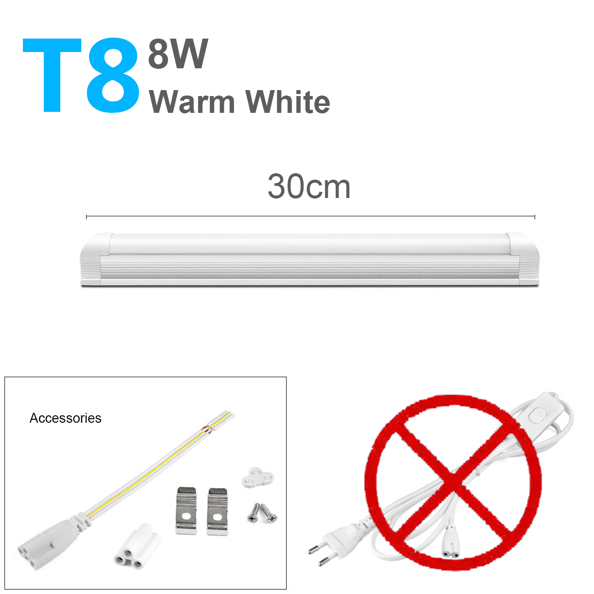 T5 t8 lysrör i aluminium led-ljusramp 29cm 30cm 110v 220v led-lampa integrerad rörbelysning för inomhuskök vägglampa: Ljusgrön