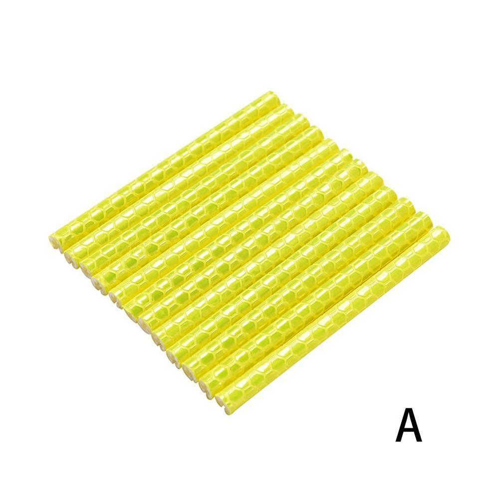12Pcs Color Bike Wheel Rim Light Spoke Clip Safety Tube Bicycle Warning Light Reflective Strip Reflector Bike Accessories: A YELLOW