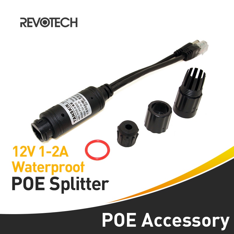 10/100m vanntette poe splitter med ieee 802.3af standard & 12 v 1a utgangsstrøm over ethernet til ip kamera 5.5 x 2.1mm kontakt