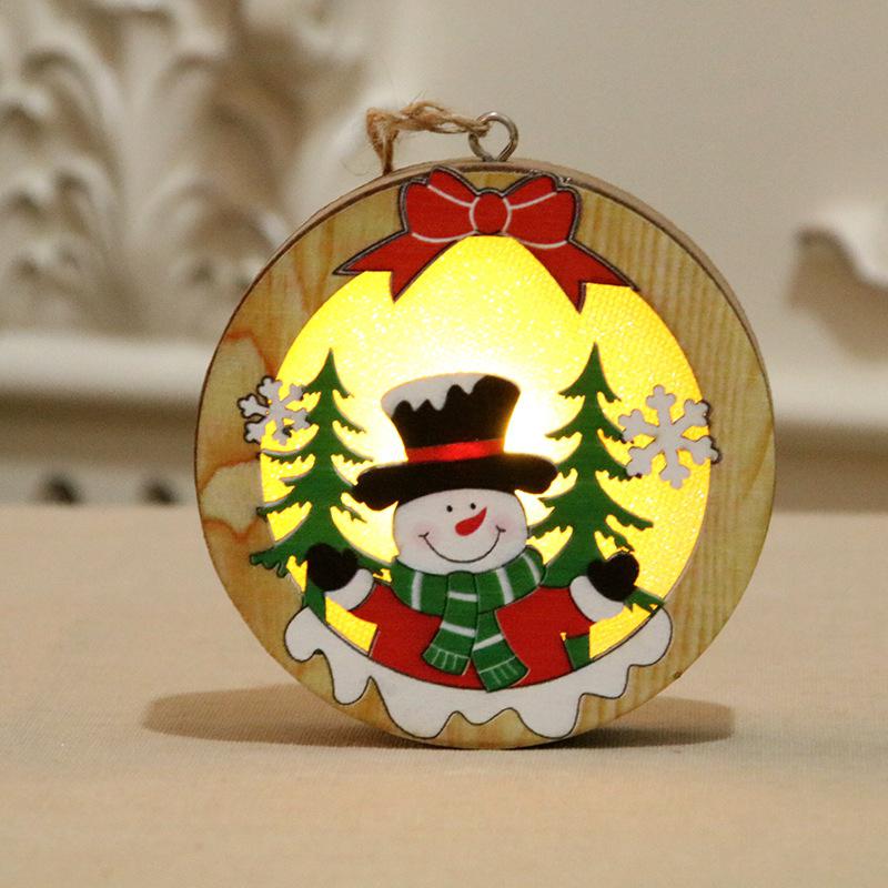 Glorystar jul xmas træ ornament træ glødende vedhæng dekoration rekvisitter: Snemand