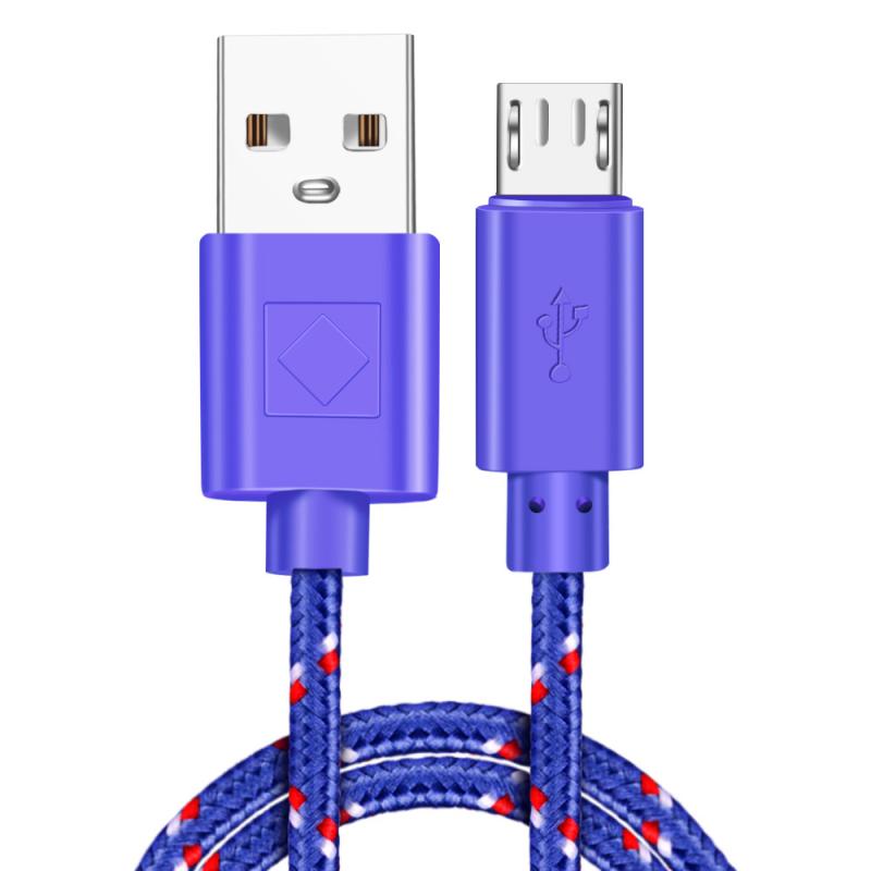 1m/2m Micro USB Cable Data Sync USB Charger Cable For Samsung HTC LG Huawei Xiaomi Android Mobile Phone Cables Accessories: purple / 2m
