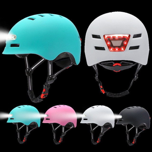Rijden Helm Met Led Front Waarschuwingslichten M-L Size Universele Fiets Elektrische Auto Scooter Motorfiets Open Helm Onderdelen