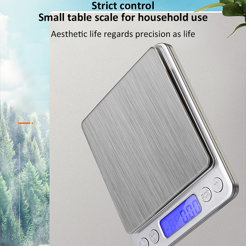 500g/0,01g 3kg/0,1g Elektronische Waage Edelstahl Lebensmittel Waage LCD Display Mini Digitale schmuck Wiegen Küche Waagen Balance