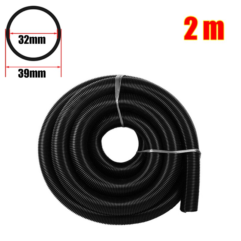 Inner 32 mm Household Vacuum Cleaner Thread Hose Straws Factory Bellows Vacuum Tube Soft flexible EVA Hose Pipe Replacement Part: Black-2m