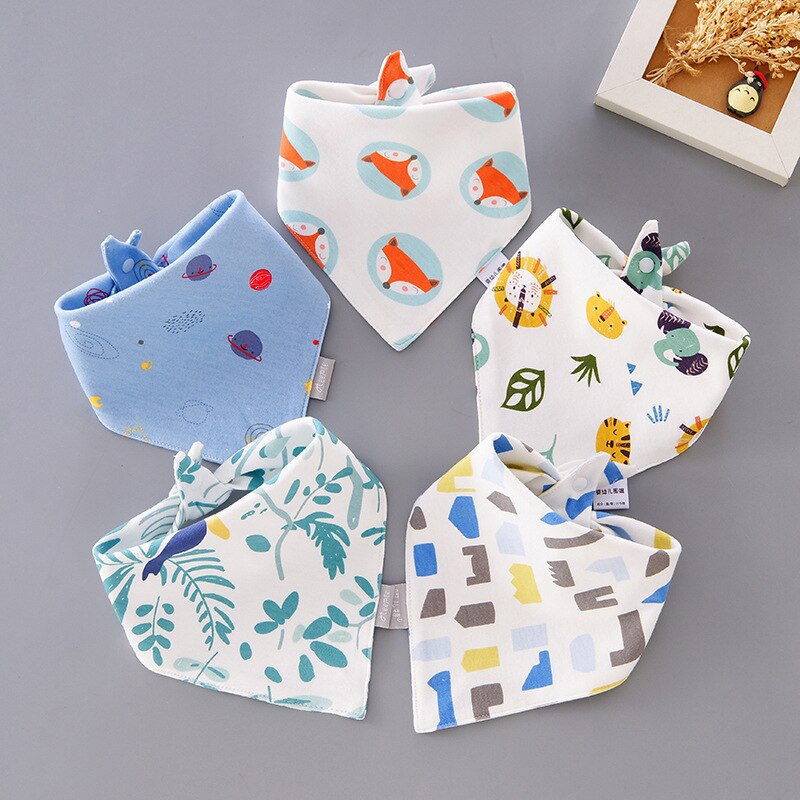 5 Stks/set Slabbers Driehoek Dubbele Katoen Bandana Slabbetjes Baby Jongens Meisjes Babador Voeden Kiel Zuigeling Burp Doek Baby Speeksel handdoek: 2