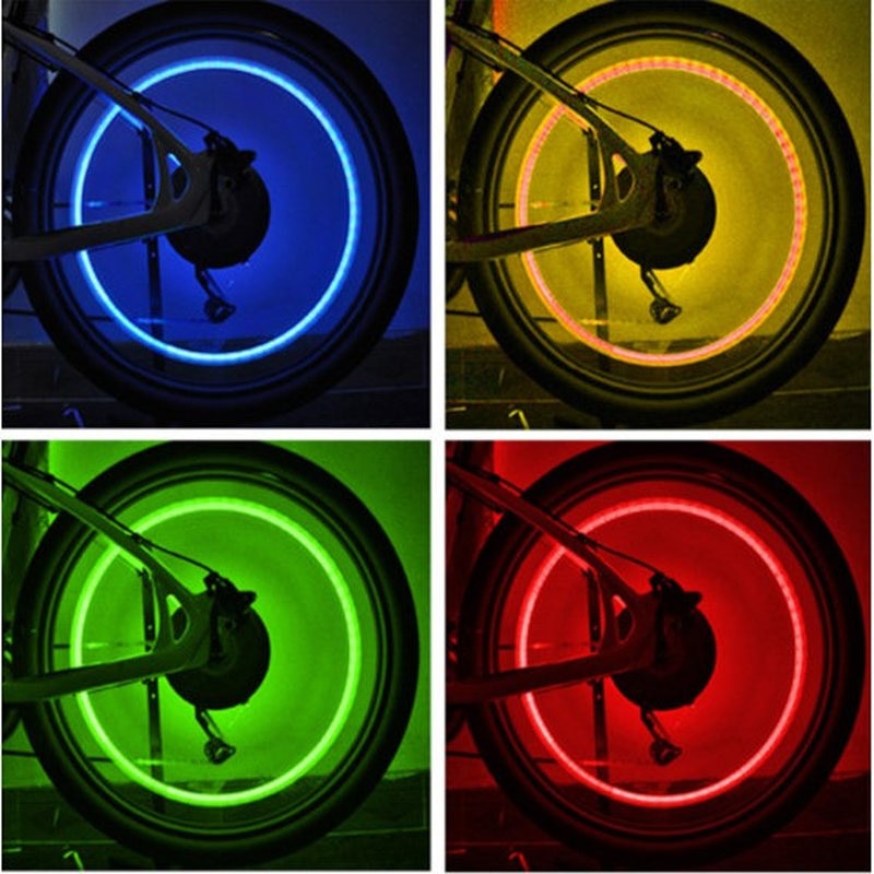 Valve de pneu bleu néon, accessoires pour vélo automobile, fourniture de vélo bleu néon, LED stroboscopique, 1 pièce