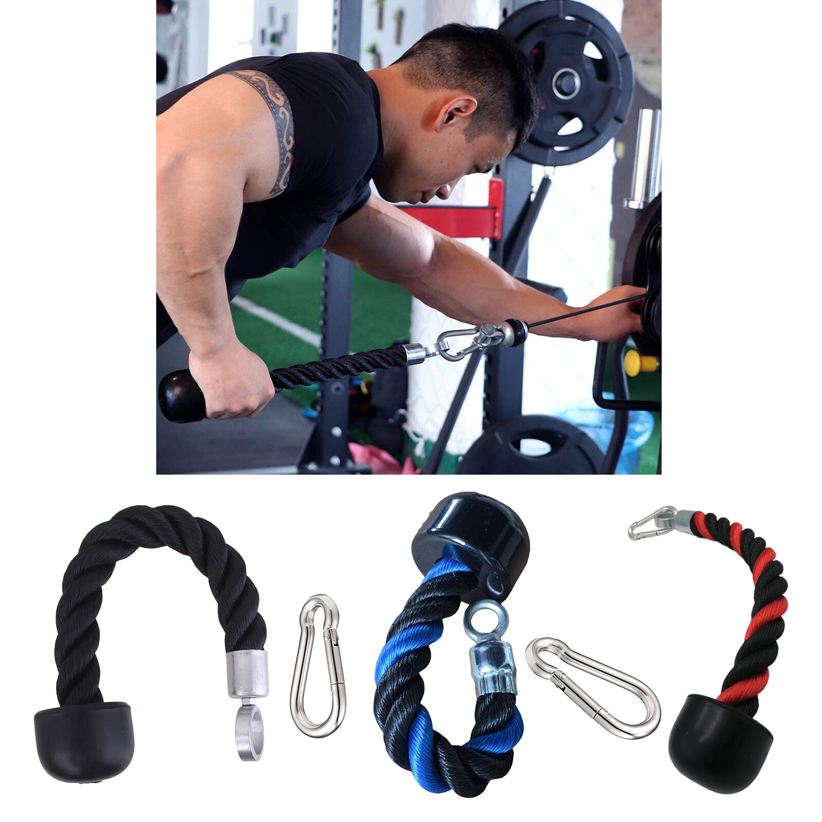 Triceps reb enkeltgrebs remskive kabeltilbehør pull down lat håndtag tilbehør