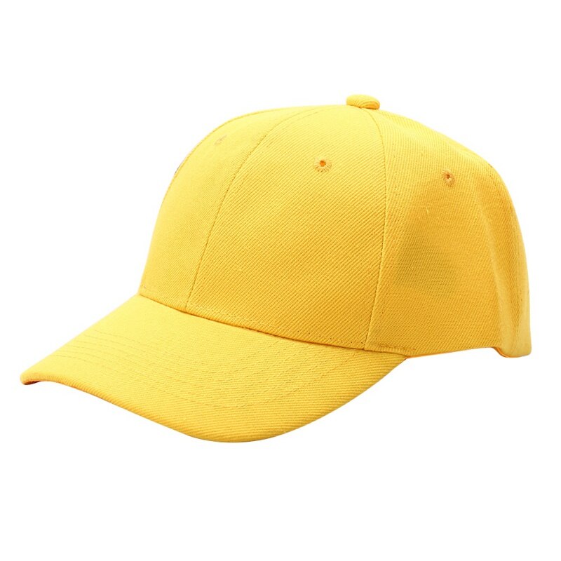 Summer Baseball Cap Hip-hop Adjustable Cotton Hat Casual Multicolor Hat Men's Sports Cap: Yellow