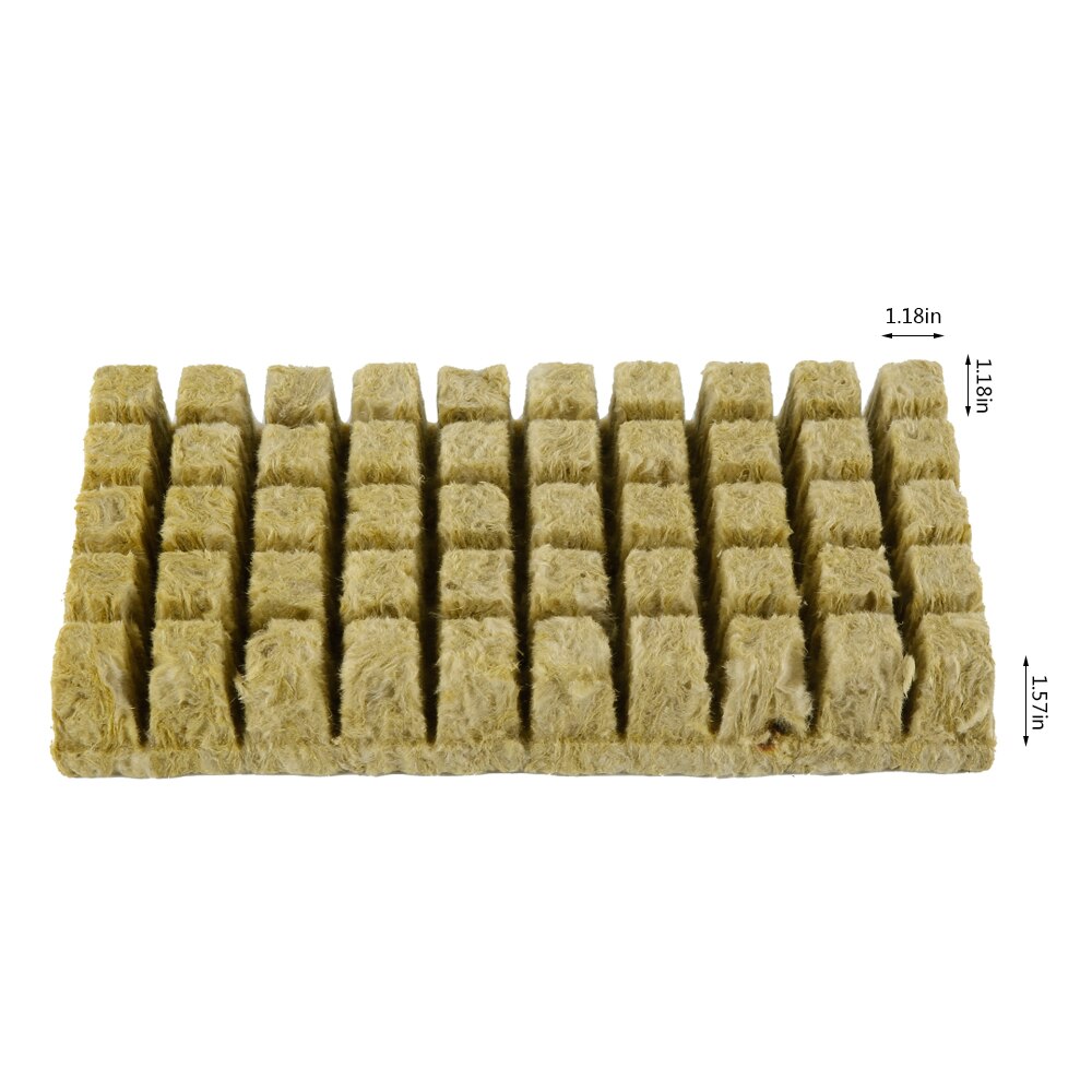 50 stk rockwool plantestarter vokse plug kuber base praktiske kuber for hage drivhus frukthage solrom hydroponic applikasjoner
