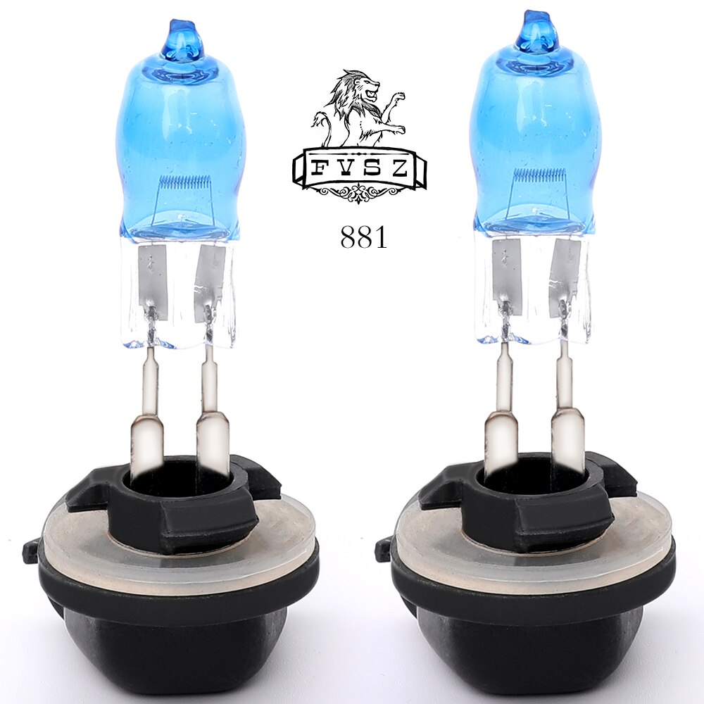 Bombilla halógena para Faro de coche, luces blancas de cuarzo de filamento de tungsteno superbrillante de , 881, 12V, 100W, 6000K, 2400LM, 2 uds.