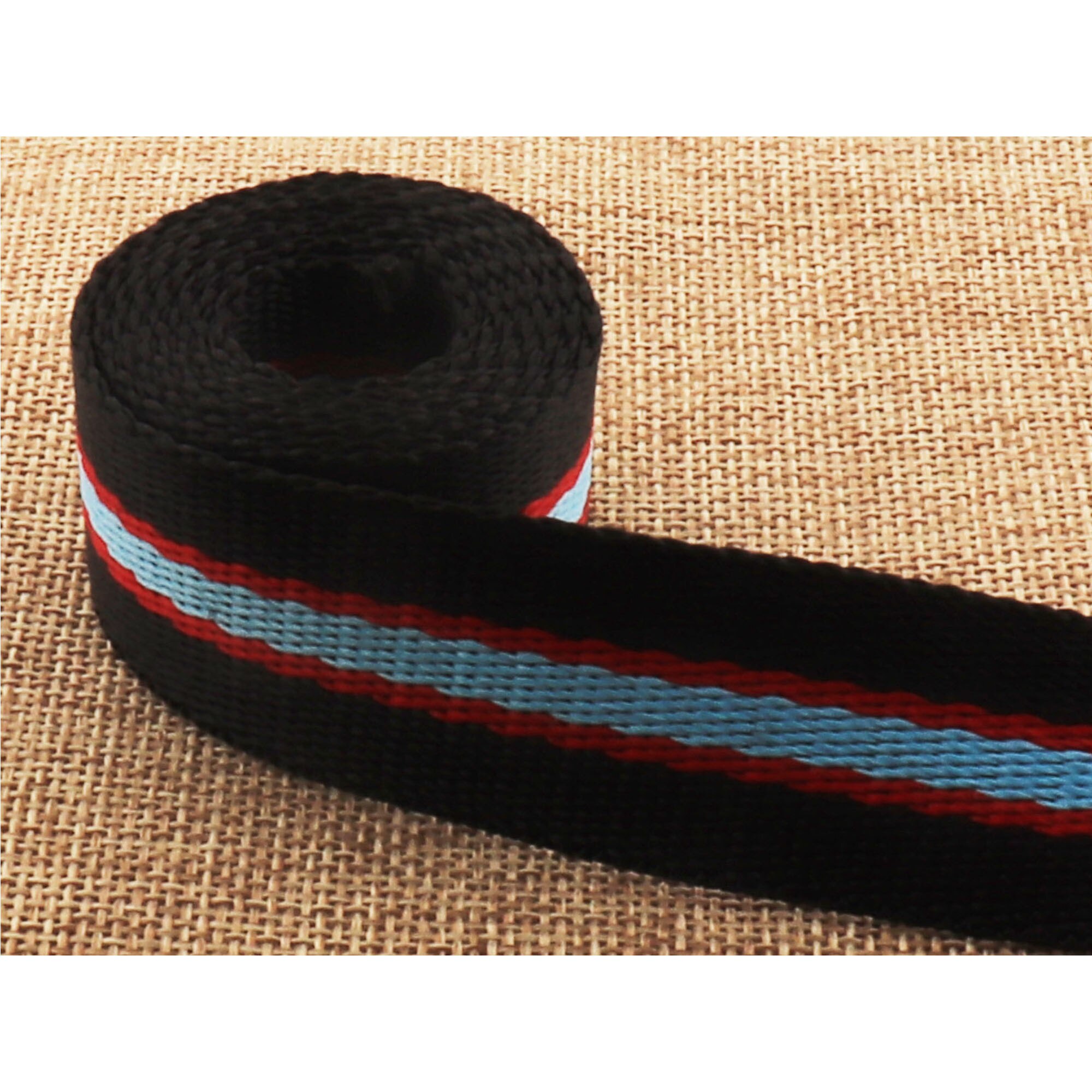 1 "czarny czerwony niebieski pasek miękki pas parciany brelok poliester brelok smycz uchwyt 25mm pasek torby taśmój