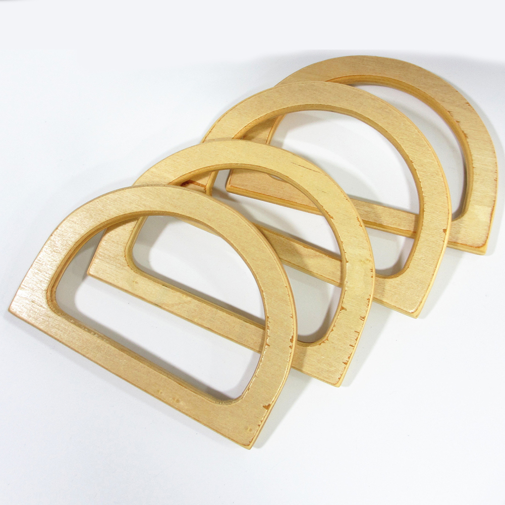 Round Wooden Handle for Handmade Handbag DIY Tote Purse Frame Making Bag Hanger D & Round shaped