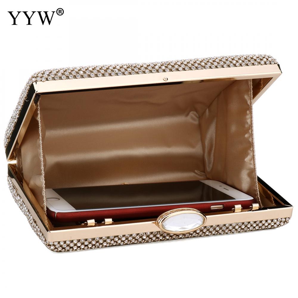 Bolsa feminina de embreagem oco com strass de vidro ouro bolsa de ombro bolsas de luxo bolsas femininas designer bolsa feminina