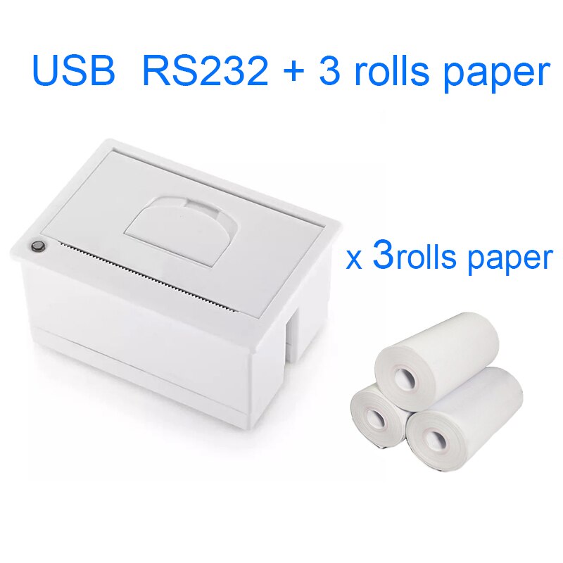 204 mini embedded printer thermal ESC POS receipt parallel panel printer USB TTL RS232 Kiosk Printer 58mm Barcode Arduino: USB RS232 3 Paper