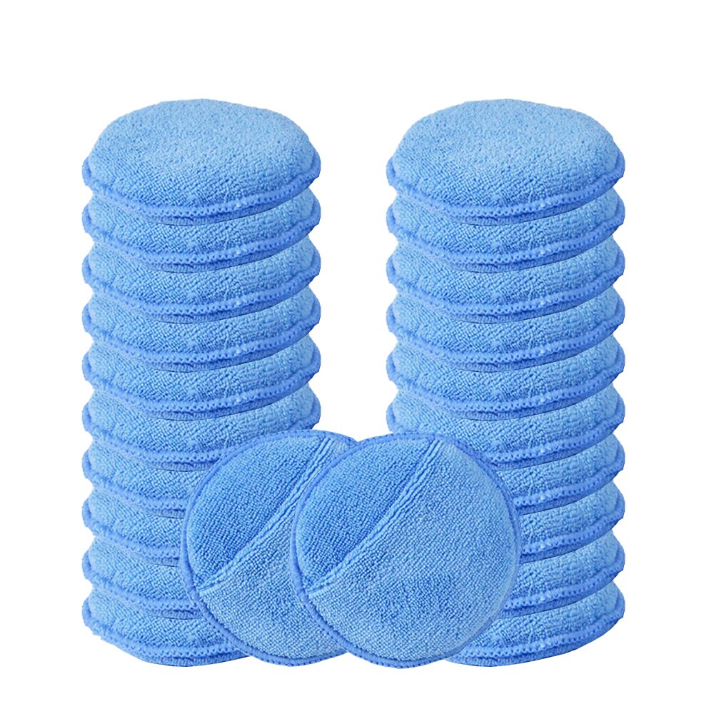 Aplikator wosku z mikrofibry 10 sztuk 5 "średnica ultra miękka mikrofibra z kieszonką na palec polski wosk samochodowy zastosuj zmywacz polerować naramienniki: 20szt Pocket pad