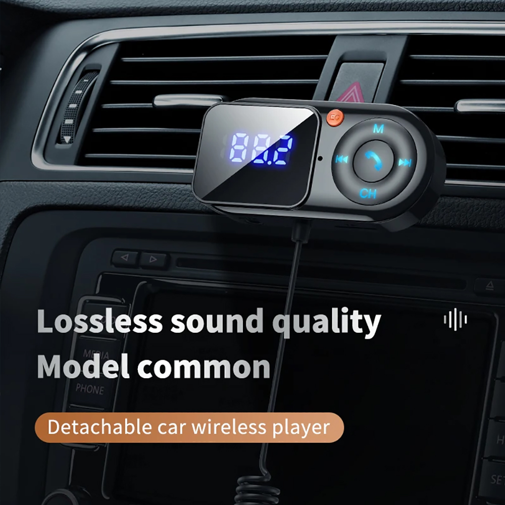 FM-zender Draadloze Bluetooth 5.0 Auto Audio Zender Bluetooth AUX Audio-ontvanger MP3-speler Carkit Handsfree