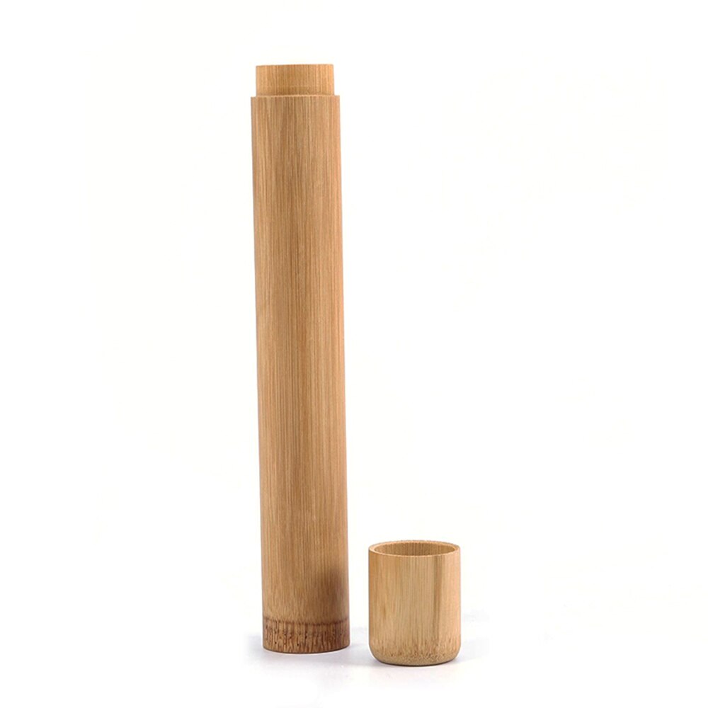 1Pcs Natuurlijke Bamboe Buis Voor Tandenborstel Eco Vriendelijke Travel Case Hand Made 21Cm Bamboe Tandenborstel Buis Draagbare Reizen verpakking