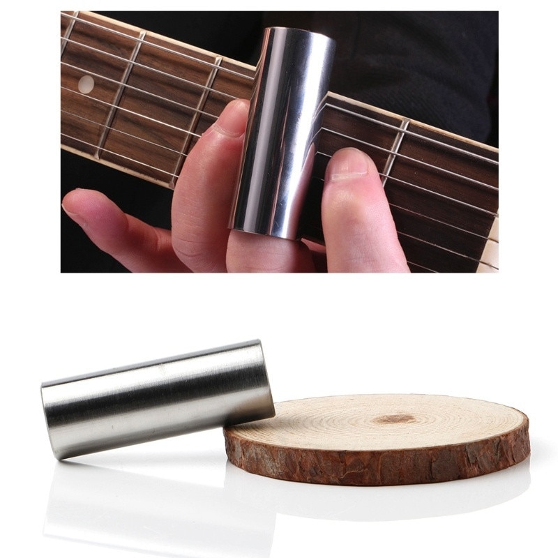 2 Pcs 60MM Glass Slide And Stainless Steel Guitar Bass Slide Medium Bottleneck Slid Guitar Accessories