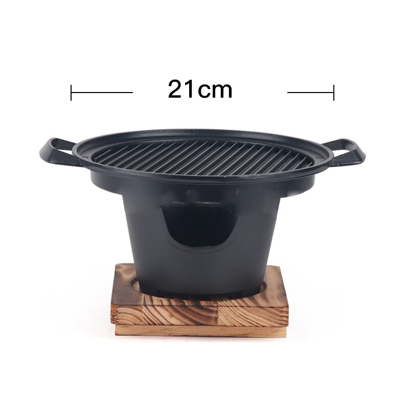 Estufa pequeña para barbacoa, cocina doméstica de estilo coreano para una persona, barbacoa al aire libre, sin humo, olla pequeña para asar de estilo japonés, MeatTool: 21cm